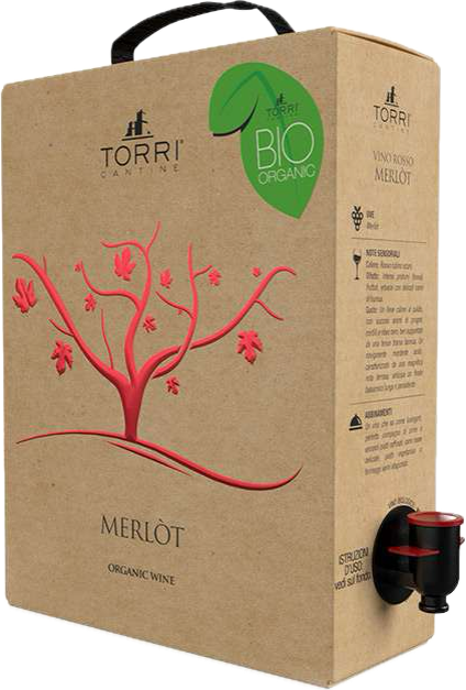 Merlot Bio organic, červené suché 3 L, Torri Cantine